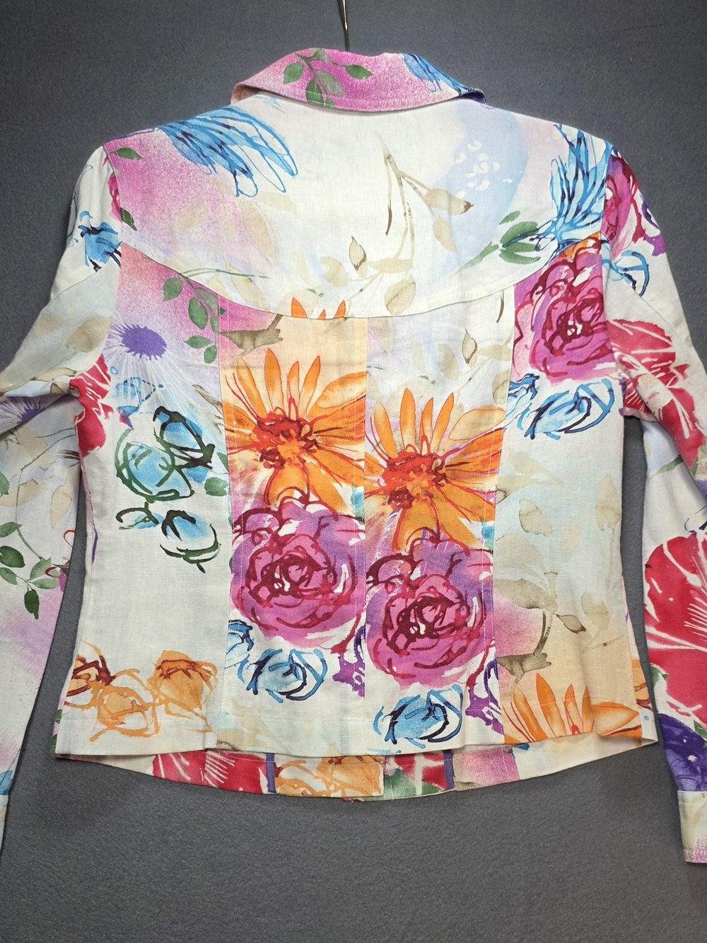 Colorful Floral Button-Front Jacket - Multicolor - Picture 6 of 13